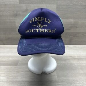 Simply Southern Preppy Navy Blue & Teal Trucker Style‎ SnapBack. OSFM.  Est 2005